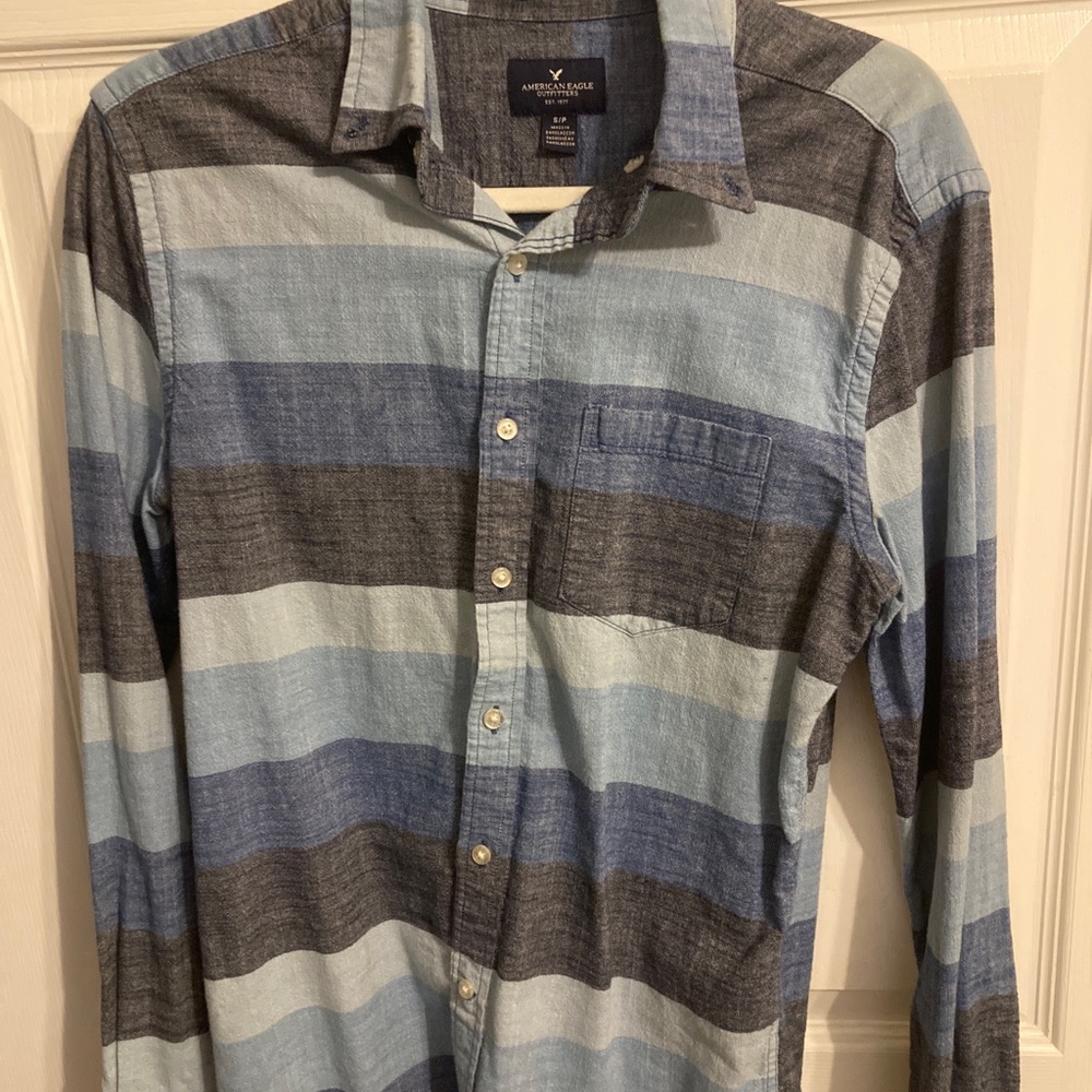 AE Stripe Summer Button-Up